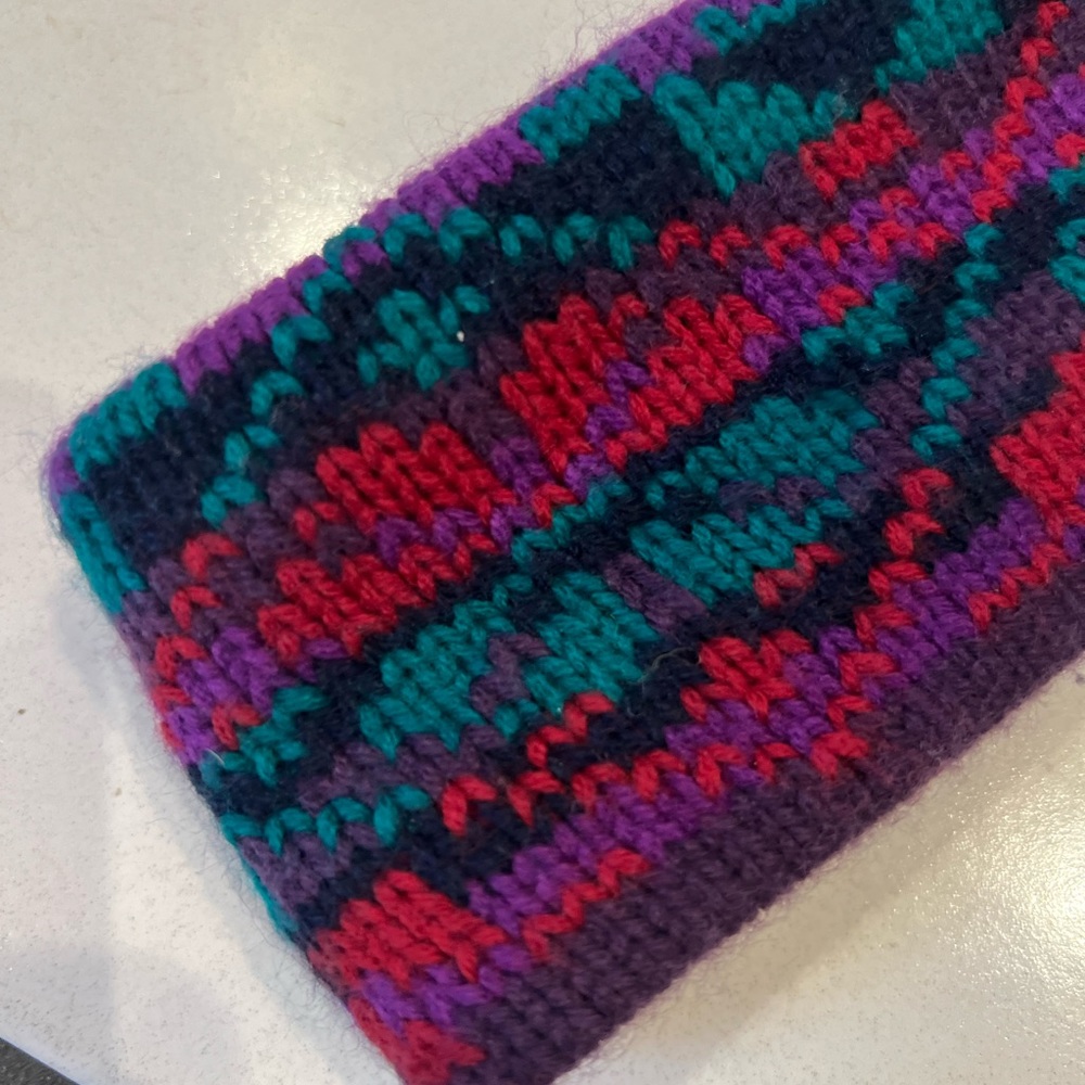 Capello Multicolor acrylic, woven headband, earmuffs ski snow, winter